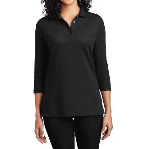 Women's Silk Touch 3/4 Sleeve Polo Shirt