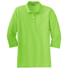 Mafoose Women's Silk Touch Ã‚Â¾ Sleeve Polo Shirt Lime-Front