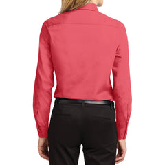 Mafoose Women's Long Sleeve Easy Care Shirt Hibiscus-Back