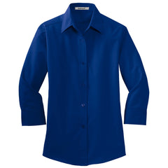 Mafoose Women's 3/4-Sleeve Traditional Easy Care Shirt Royal-Front