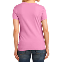 Women's Core Cotton V-Neck Tee Candy Pink - Back