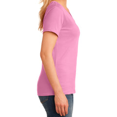 Women's Core Cotton V-Neck Tee Candy Pink - Side