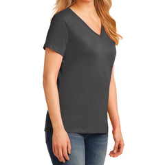 Women's Core Cotton V-Neck Tee Charcoal - Side