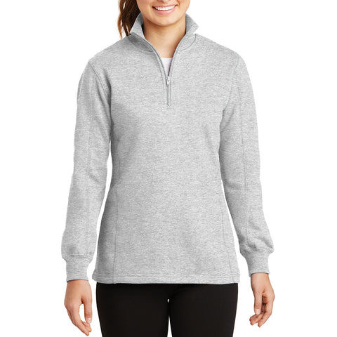 Women's 1/4 Zip Sweatshirt Athletic Heather - Front