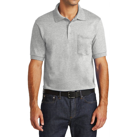 Mafoose Men's Core Blend Jersey Knit Pocket Polo Shirt Ash