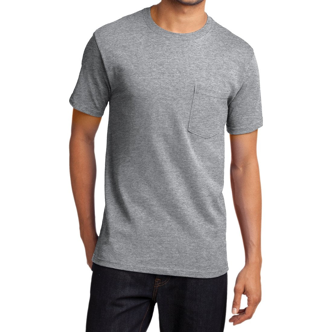 Men's Essential T Shirt with Pocket Athletic Heather