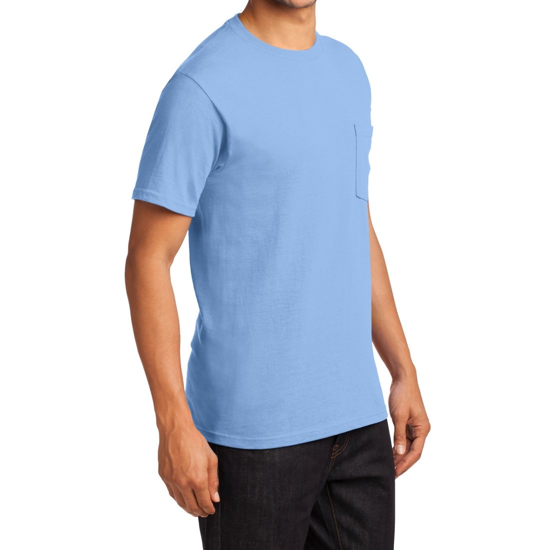 Men's Essential T Shirt with Pocket Light Blue