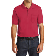 Mafoose Men's Core Blend Jersey Knit Pocket Polo Shirt Red