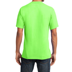 Men's Core Cotton V-Neck Tee Neon Green - Back