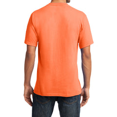 Men's Core Cotton V-Neck Tee Neon Orange - Back