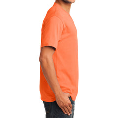 Men's Core Cotton V-Neck Tee Neon Orange - Side