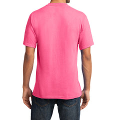 Men's Core Cotton V-Neck Tee Neon Pink - Back