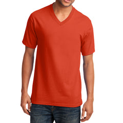 Men's Core Cotton V-Neck Tee Orange - Front
