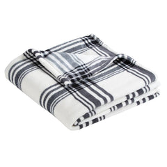 Ultra Plush Blanket Black/ White Plaid