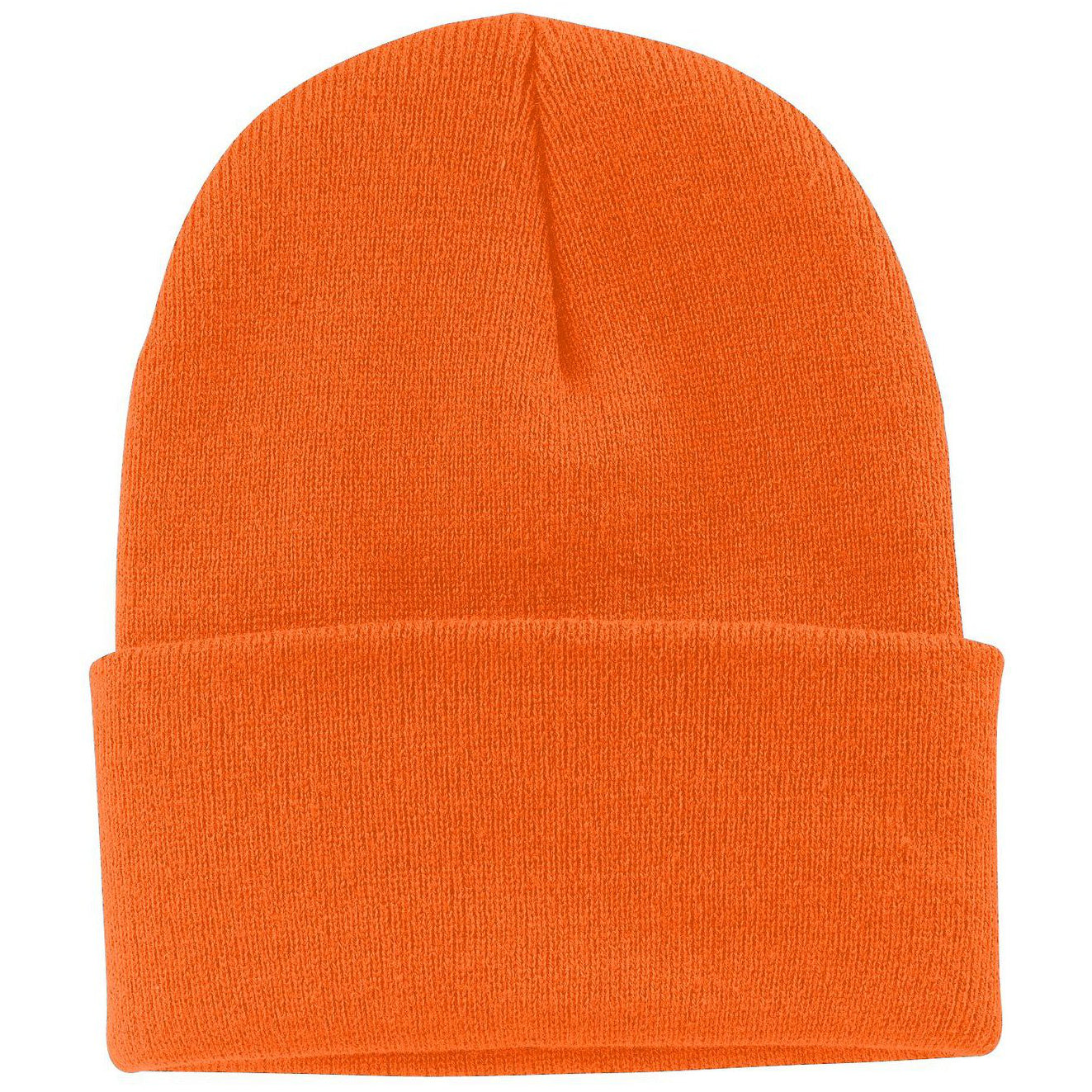 Men's 3-Inch Fold Knit Cap Neon Orange