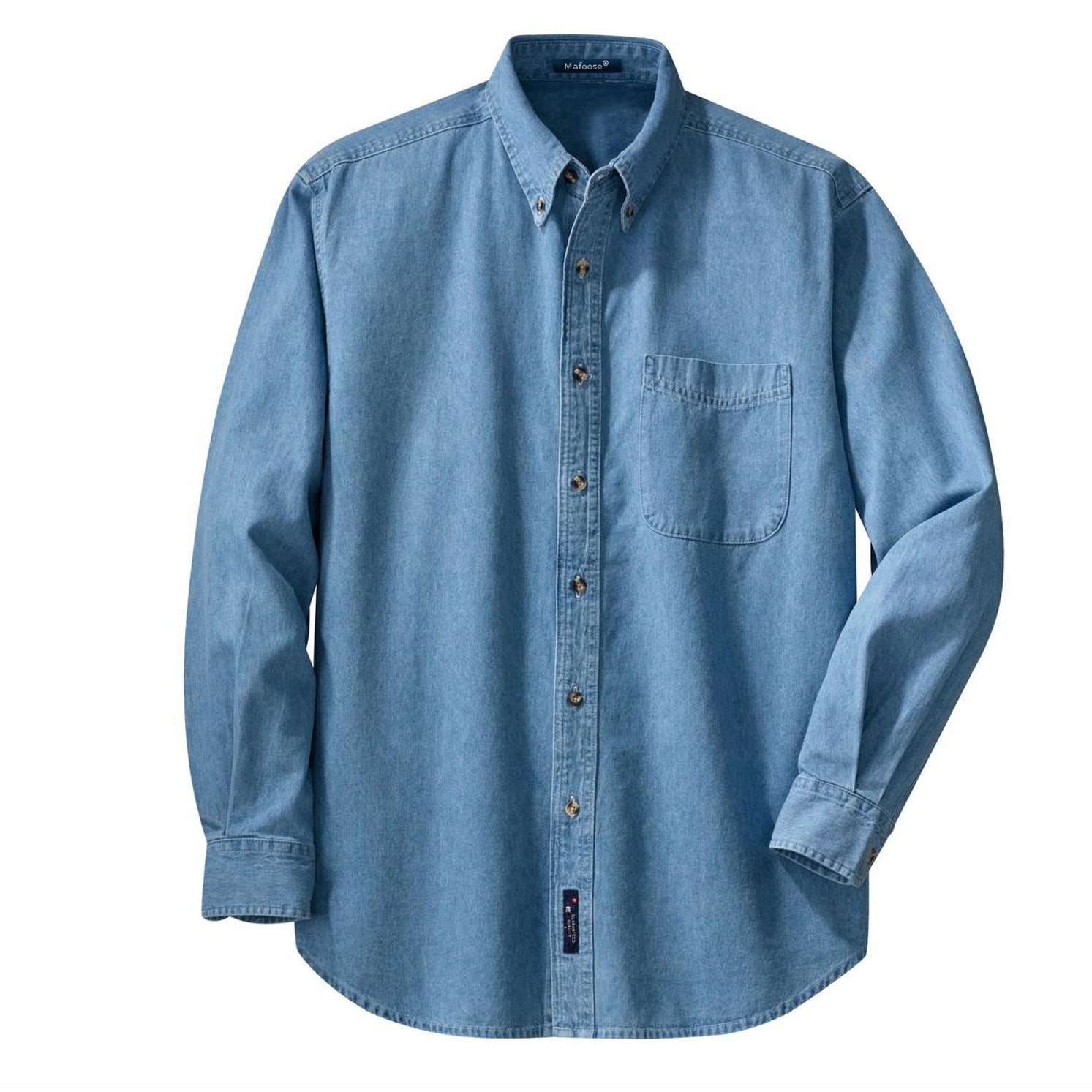 Men's Long Sleeve Value Denim Shirt Faded Blue