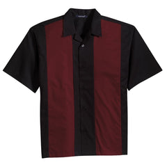 Mafoose Men's Retro Camp Shirt Black/Burgundy-Front