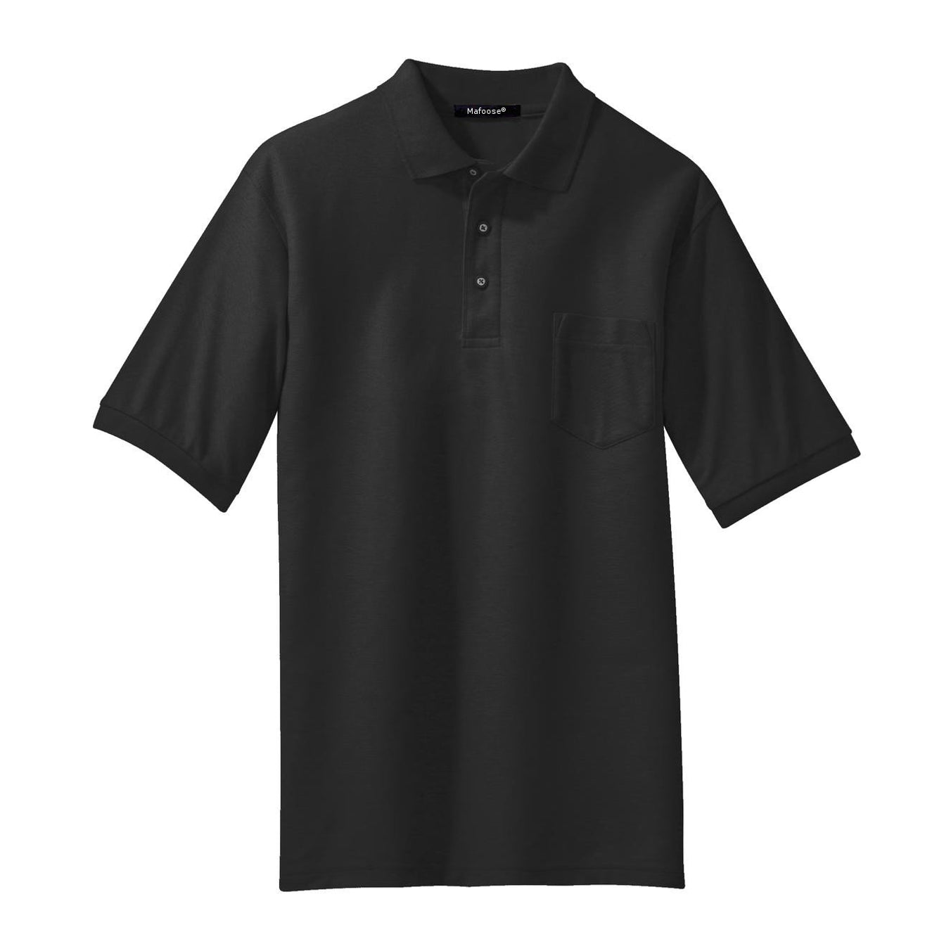Mafoose Men's Silk Touch Polo with Pocket Black-Front