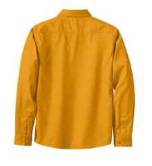 Mafoose Women's Long Sleeve Easy Care Shirt Athletic Gold/Light Stone-Back