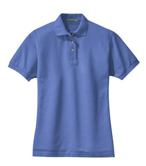 Mafoose Women's Heavyweight Cotton Pique Polo Shirt Faded Blue-Front