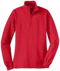 Mafoose Women's 1/4 Zip Sweatshirt True Red-Front