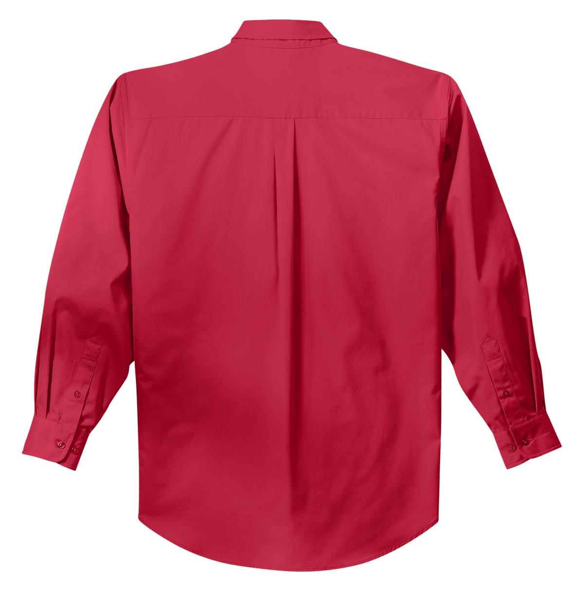 Mafoose Men's Tall Long Sleeve Easy Care Shirt Red/ Light Stone-Back