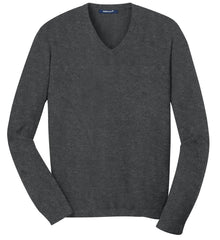Mafoose Men's V Neck Sweater Charcoal Heather-Front