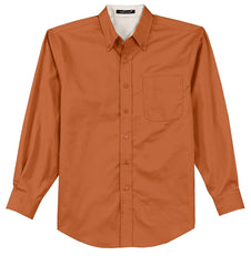 Mafoose Men's Tall Long Sleeve Easy Care Shirt Texas Orange-Front