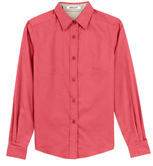 Mafoose Women's Long Sleeve Easy Care Shirt Hibiscus-Front