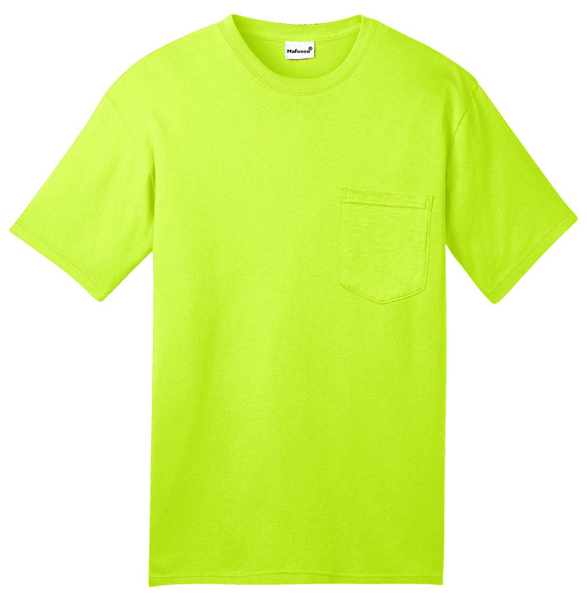 Mafoose Men's All American Tee Shirt with Pocket Safety Green-Front
