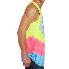 Men's Tie-Dye Tank Top - Neon Rainbow