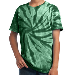 Youth Tie-Dye Tee - Forest green