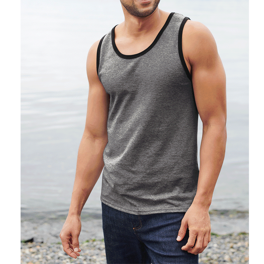 Mens Solid Cotton Tank Top Sleeveless Tee Shirt for Sports, Gym, Fitness,  Beach