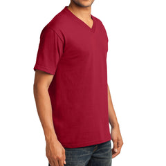Men's Core Cotton V-Neck Tee Red - Side