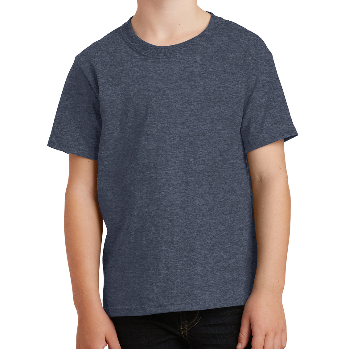 Youth Core Cotton Tee - Heather Navy