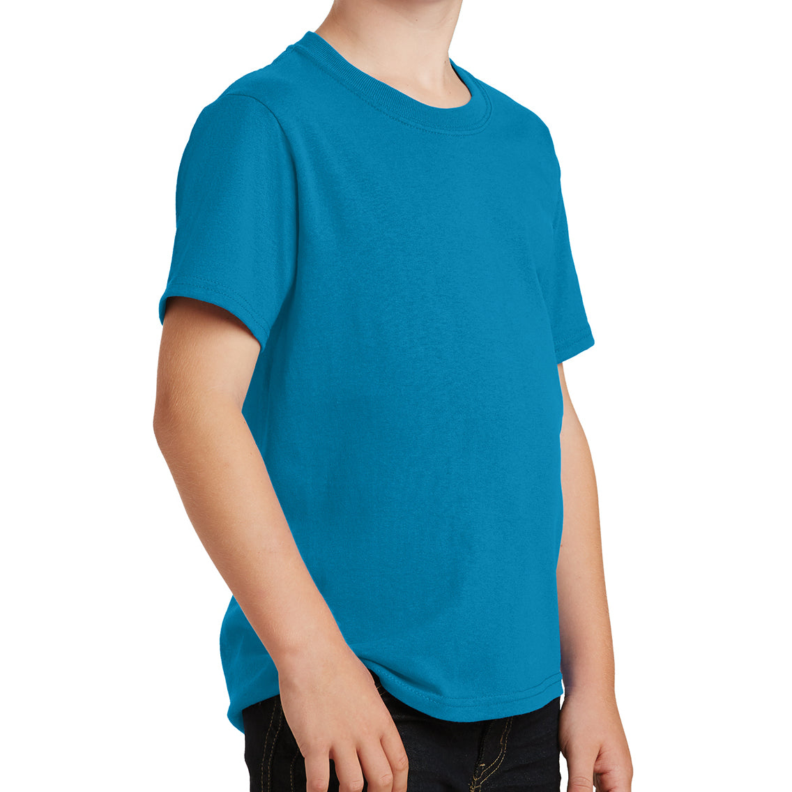 Youth Core Cotton Tee - Neon Blue