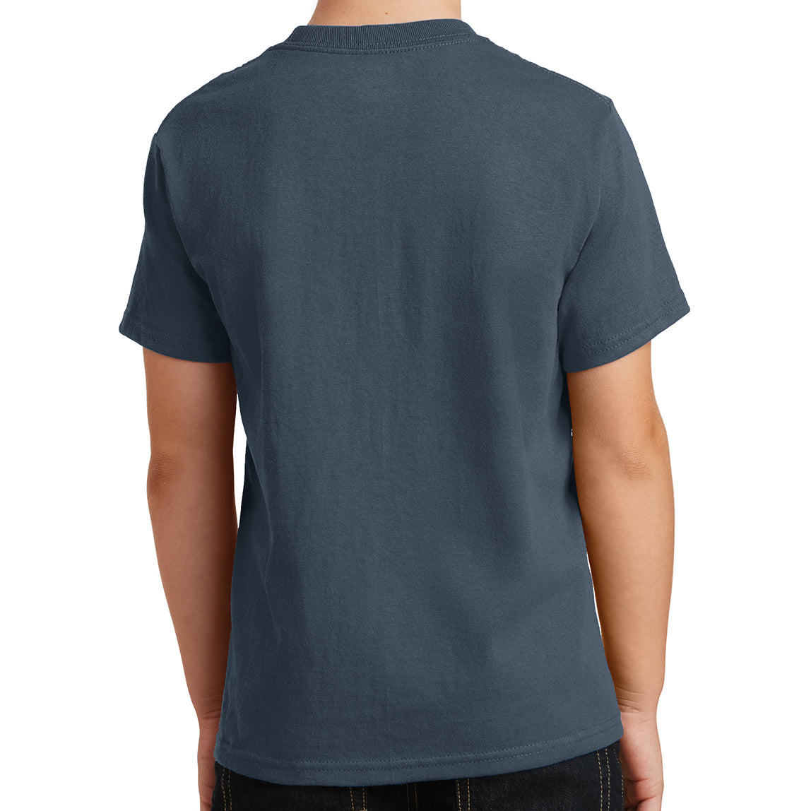 Youth Core Cotton Tee - Steel Blue