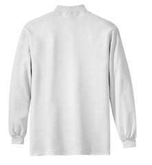 Mafoose Men's Interlock Knit Mock Turtleneck Sweaters White-Back