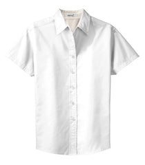 Mafoose Women's Comfortable Short Sleeve Easy Care Shirt White/Light Stone-Front