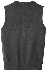 Mafoose Men's Value V-Neck Sweater Vest Charcoal Grey-Back