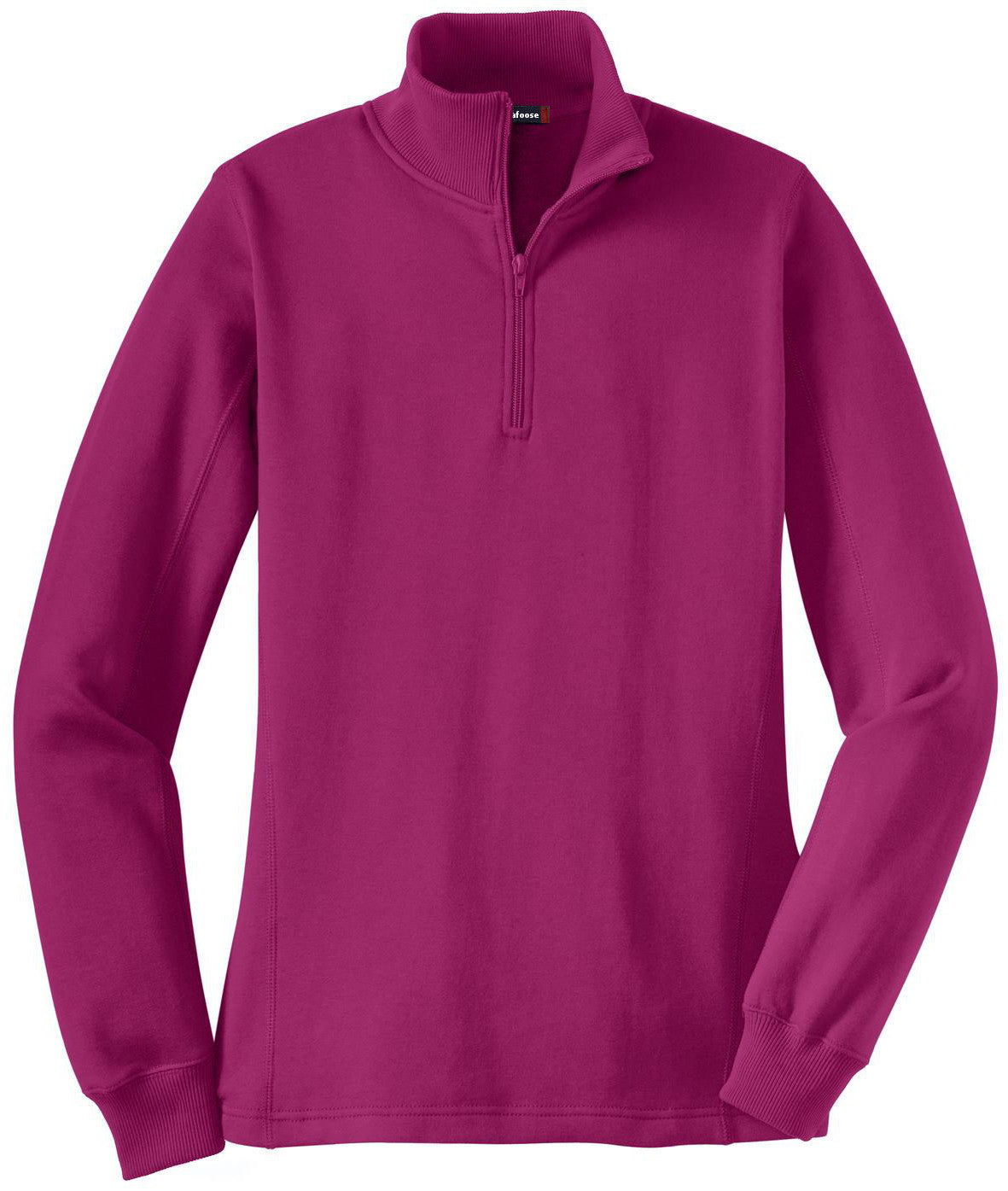 Mafoose Women's 1/4 Zip Sweatshirt Pink Rush-Front
