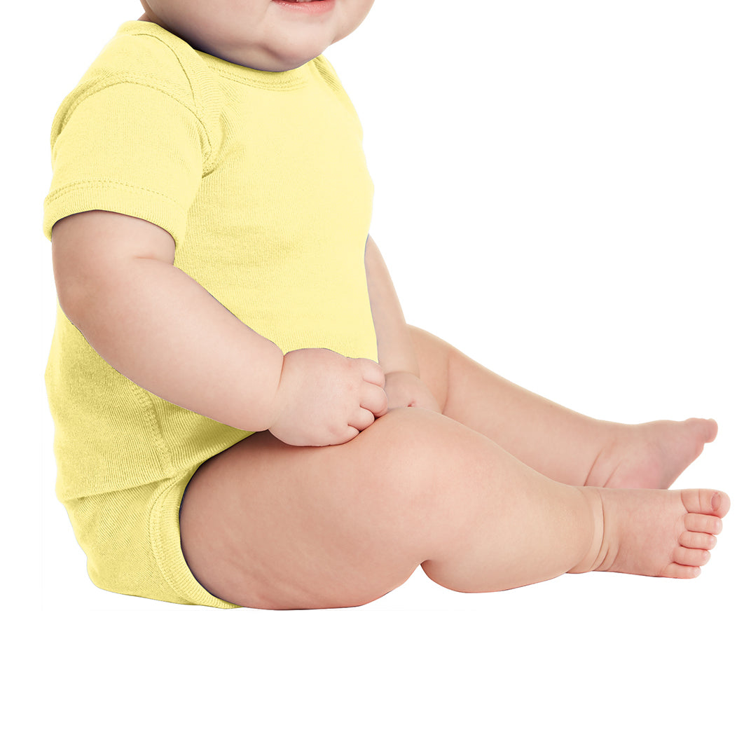 Infant Short Sleeve Baby Rib Bodysuit - Banana
