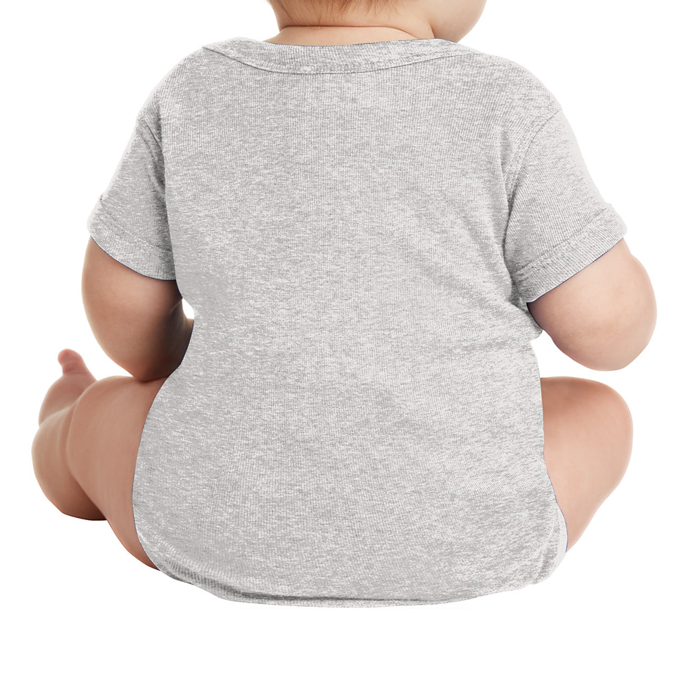 Infant Short Sleeve Baby Rib Bodysuit - Heather