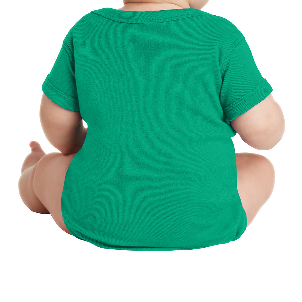 Infant Short Sleeve Baby Rib Bodysuit - Kelly