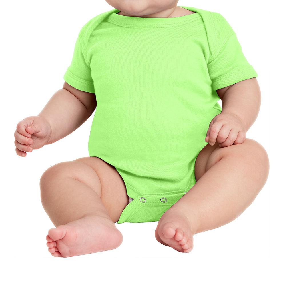 Infant Short Sleeve Baby Rib Bodysuit - Key Lime