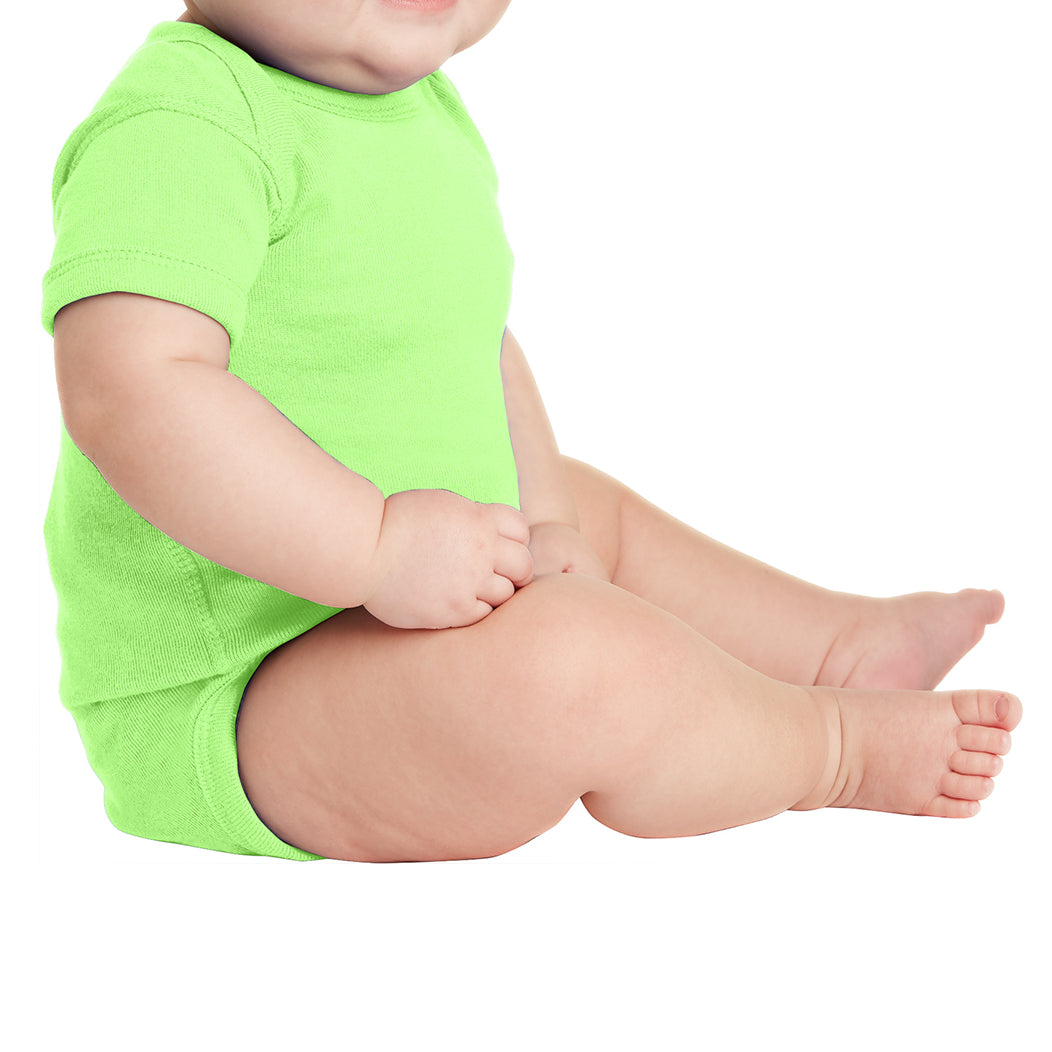 Infant Short Sleeve Baby Rib Bodysuit - Key Lime