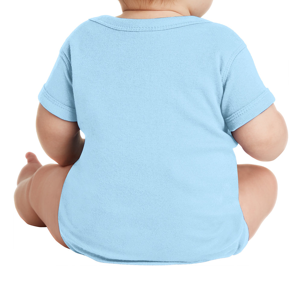 Infant Short Sleeve Baby Rib Bodysuit - Light Blue