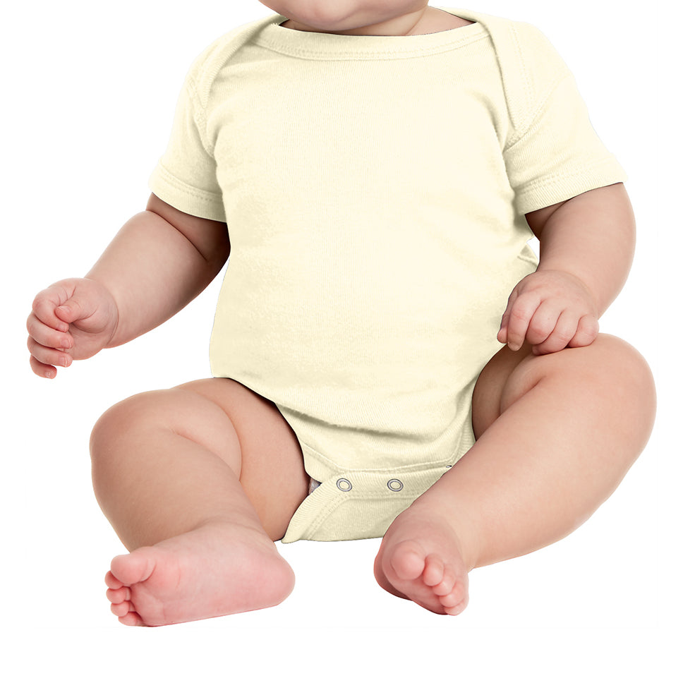 Infant Short Sleeve Baby Rib Bodysuit - Natural