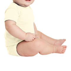 Infant Short Sleeve Baby Rib Bodysuit - Natural