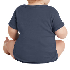 Infant Short Sleeve Baby Rib Bodysuit - Navy